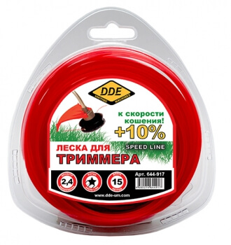 Леска триммерная DDE Speed line 2.4x15м (644-917)