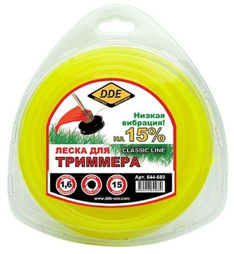 Леска триммерная DDE Classic line 1.6x15м (644-689)