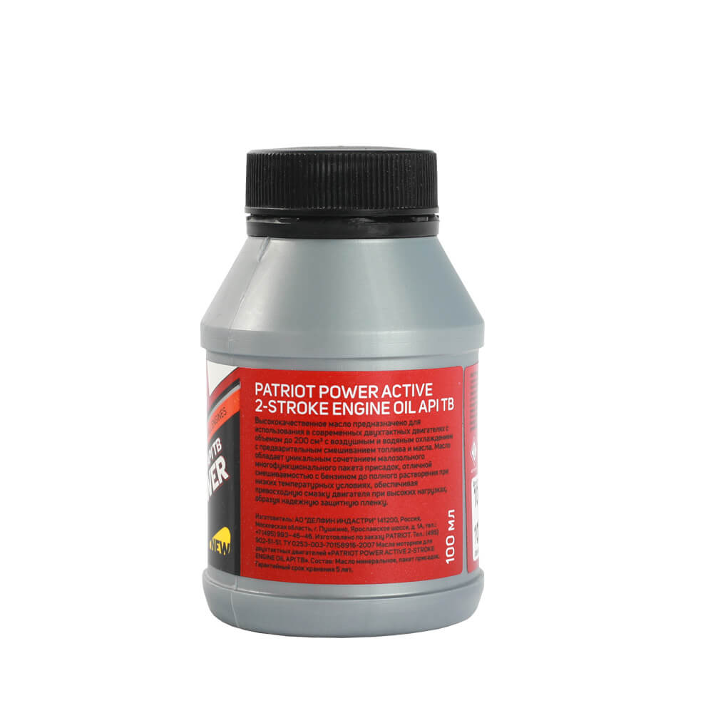 Масло 2-х тактное PATRIOT Power Active 2T минеральное 0.1л. (850030633)