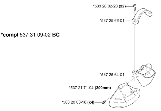 Кожух диска кустореза HUSQVARNA 5373109-02 для травокосилок 343R/345RX
