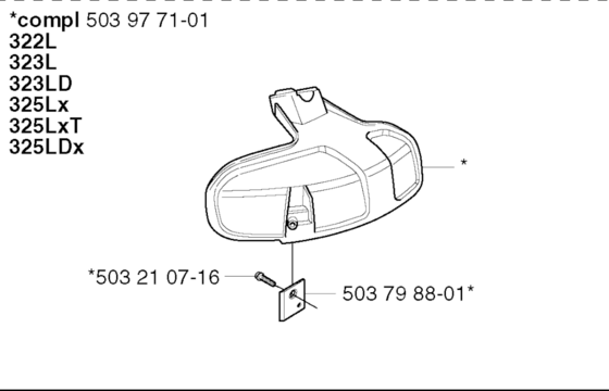 Кожух защитный HUSQVARNA 5039771-01 для травокосилок 322/323/325L