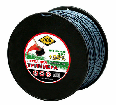 Леска триммерная DDE Steel rod line 3.0x167м (645-174)