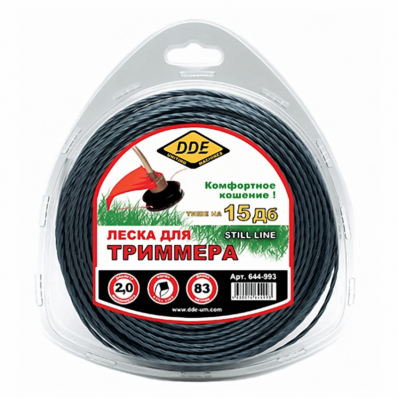 Леска триммерная DDE Speed line 2.0х 83м (644-993)