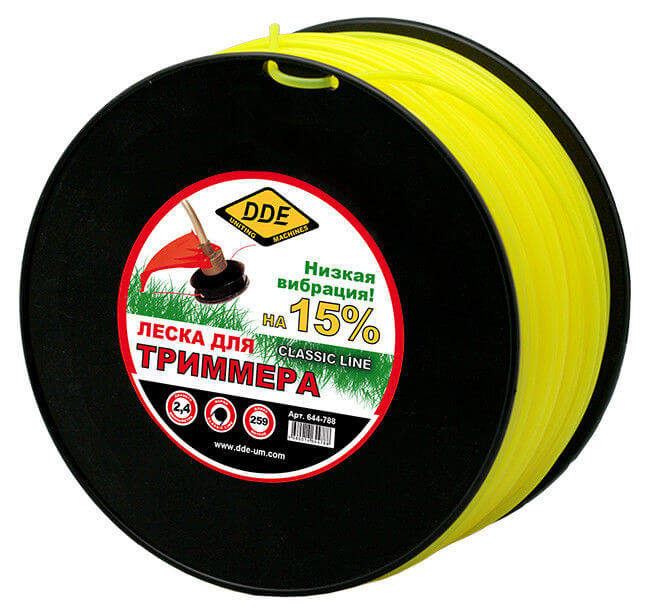 Леска триммерная DDE Classic line 2.4x259м (644-788)