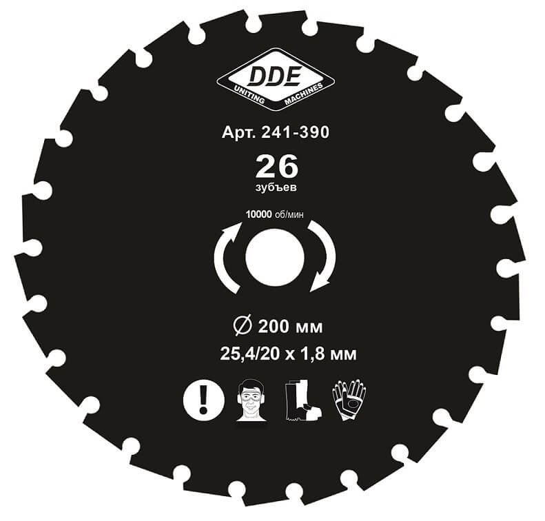 Диск DDE Wood Cut 26Т 200х25.4/20мм (241-390)