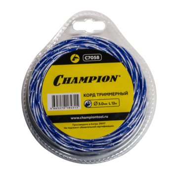 Леска триммерная CHAMPION Sky-cutter 3.0х12м (C7058)