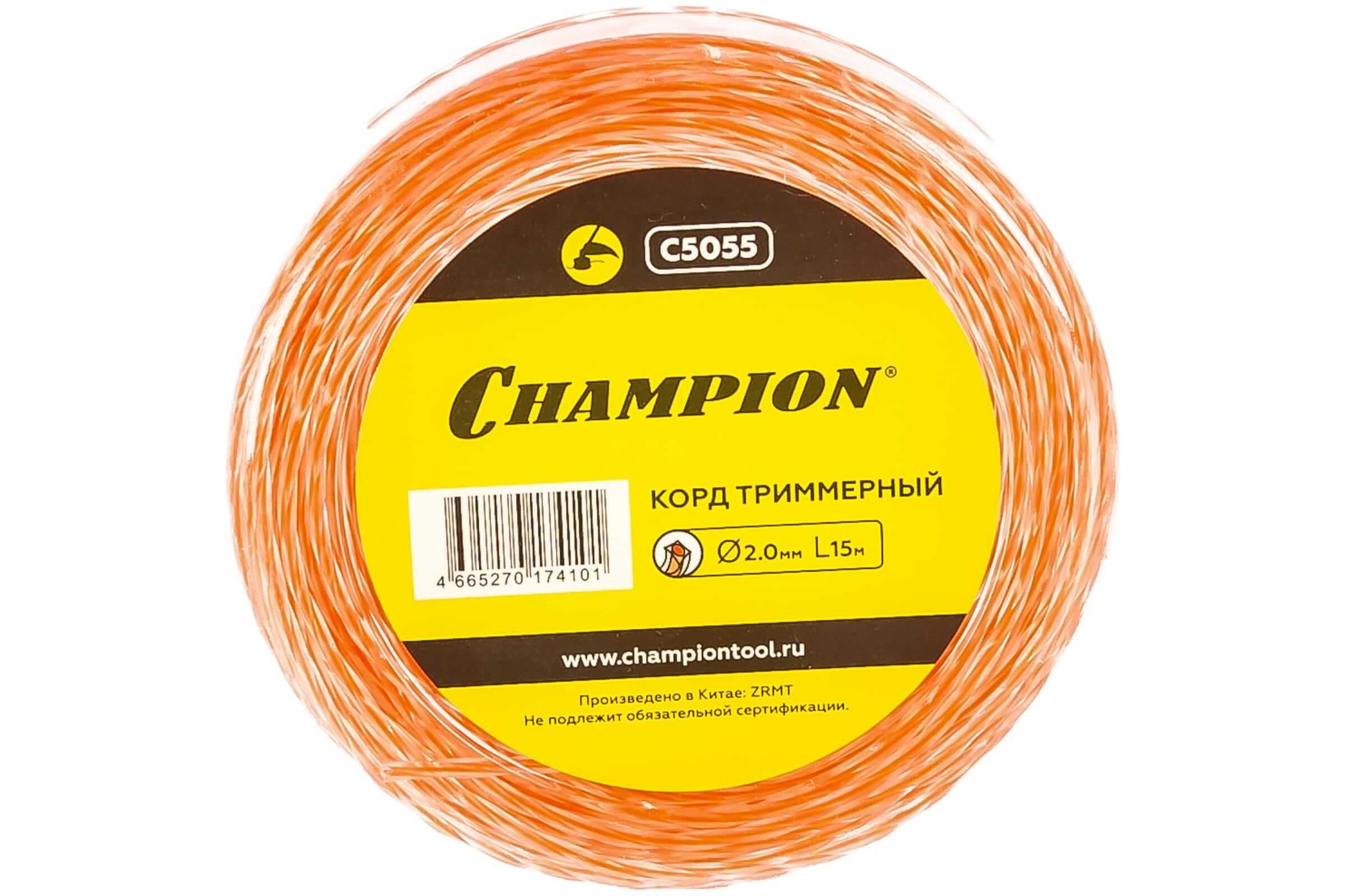 Леска триммерная CHAMPION Square Twist DUO 2.0х15м (C5055)
