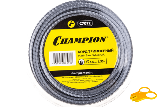 Леска триммерная CHAMPION Platin Saw +нож 3.5х35м (C7072)