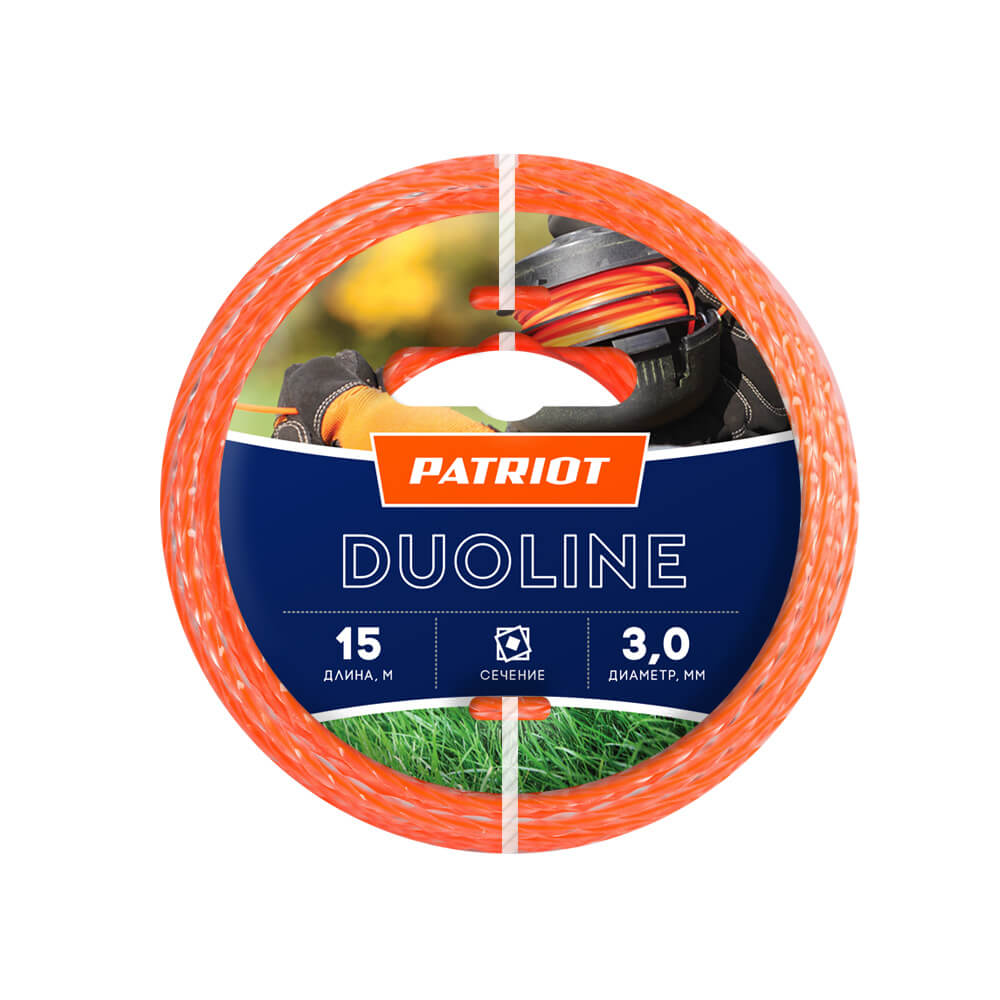Леска триммерная PATRIOT Duoline 3.0х15м (805401171)