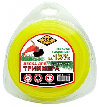 Леска триммерная DDE Classic line 2.0x15м (644-719)