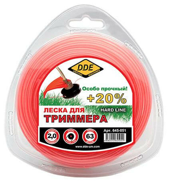 Леска триммерная DDE Hard line 2.0x63м (645-051)
