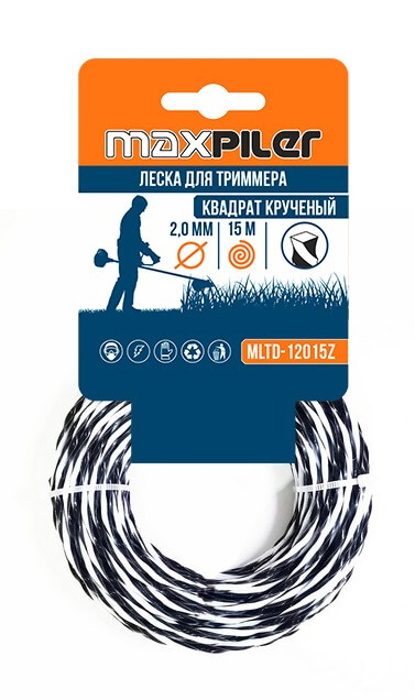 Леска триммерная MAXPILER 2.0х15м (MLTD-12015Z)